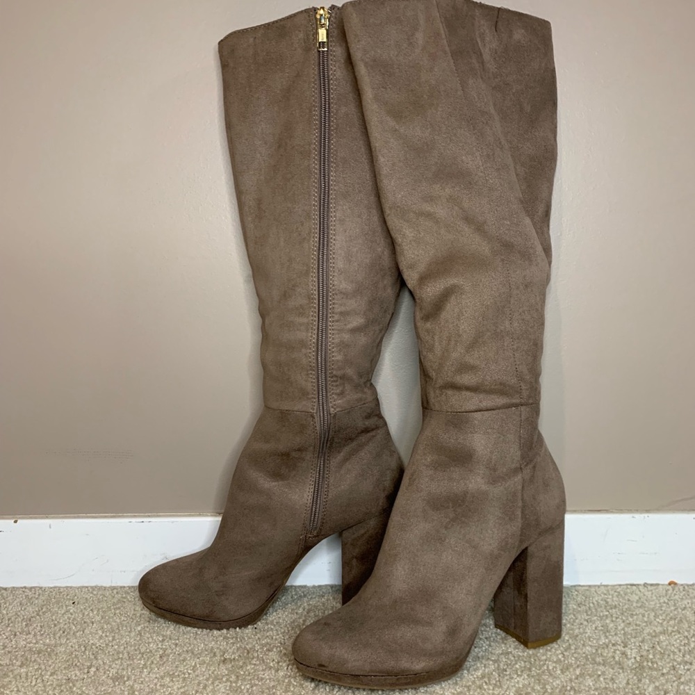 Suede Knee High Boots